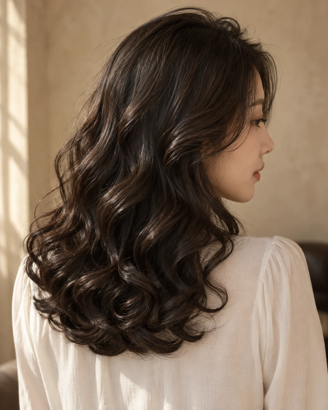 Hair inspiration: defined, soft brunette curls with natural movement
